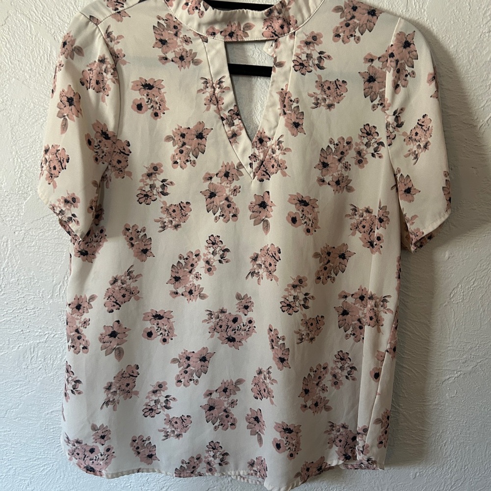 Sienna Sky Cream and Pink Floral Blouse